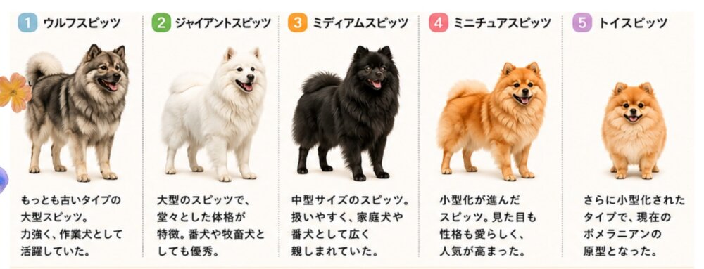 ポメラニアンの先祖5種
デカポメ