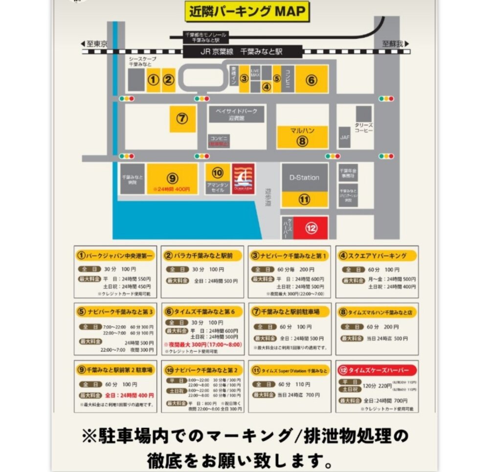 千葉みなとイベント　駐車場