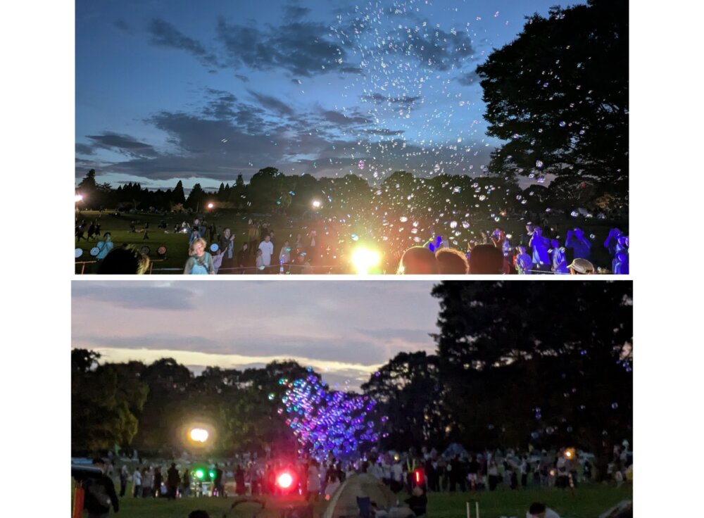 昭和の森花火大会シャボン玉
